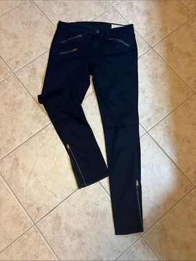 rag & bone Black Skinny Jeans with Ankle Zippers